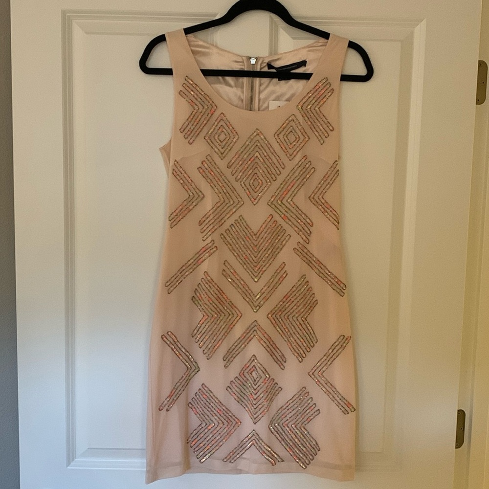 NWT French Connection pale pink sequined dress